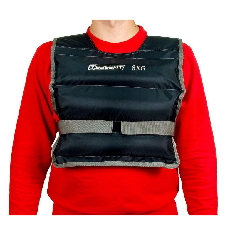 Жилет для обтяження EasyFit, Вага 8 кг, Оксфорд, Пісок, Чорний