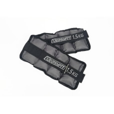 Утяжелители для ног и рук с металлом EasyFit Metal (пара), Вес 1,5 кг, Оксфорд, Металл, Черно-серый