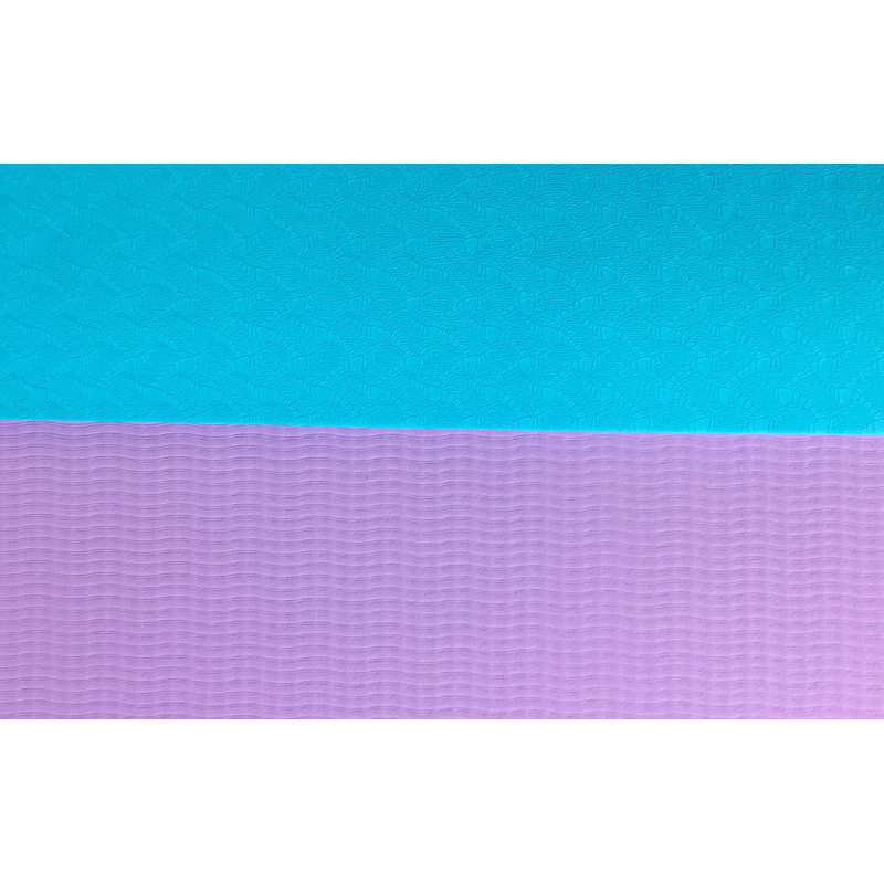 Двухслойный коврик EasyFit для пилатеса, фитнеса и йоги, 183x61 см, толщина 6 мм, TPE/TC, ECO-Friendly, мятно-фиолетовый