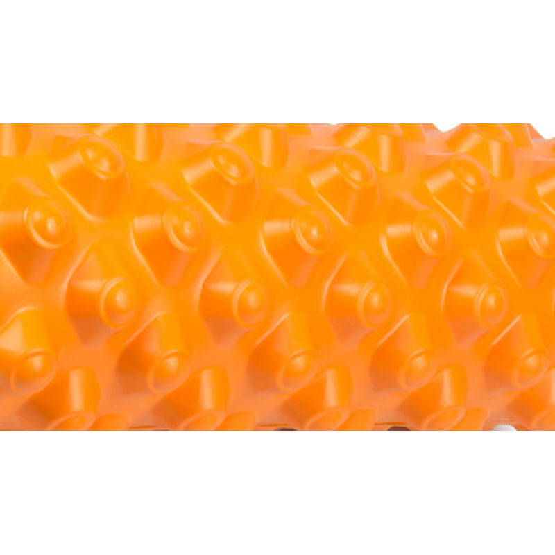 Массажный ролик (валик) EasyFit Grid Roller Extreme, Длина 33 см, Диаметр 14 см, Каркас из высокопрочного пластика, Пена EVA с массажной поверхностью 3D, для МФР, фитнеса, йоги и реабилитации, Оранжевый