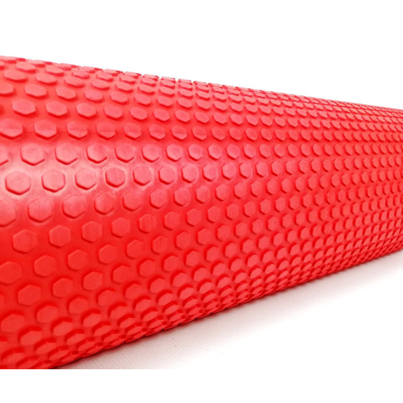 Массажный ролик (валик) EasyFit Foam Roller, длина 45 см, диаметр 14,5 см, красный, EVA-пена с мелкой массажной поверхностью 3D, для МФР, фитнеса, йоги и реабилитации