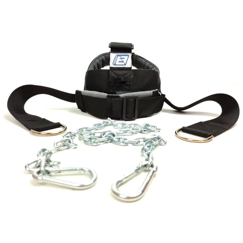 Упряжь для шеи EasyFit IRON NECK универсальная, Нейлон, Флис, Сталь, Максимальная нагрузка 150 кг, Черный