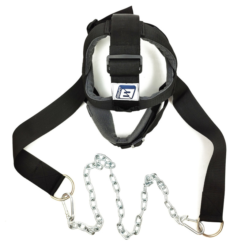 Упряж для шиї EasyFit IRON NECK універсальна, 150 кг, нейлон/фліс/сталь, чорний