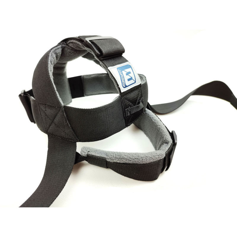 Упряж для шиї EasyFit IRON NECK універсальна, 150 кг, нейлон/фліс/сталь, чорний