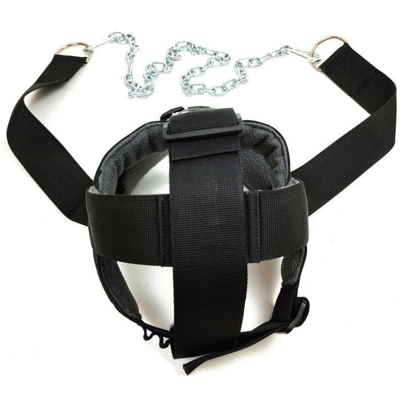 Упряж для шиї EasyFit IRON NECK універсальна, 150 кг, нейлон/фліс/сталь, чорний