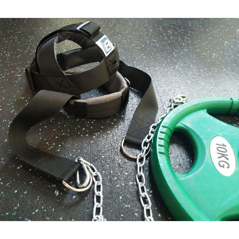 Упряж для шиї EasyFit IRON NECK універсальна, 150 кг, нейлон/фліс/сталь, чорний