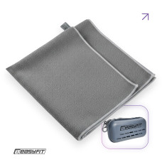 Спортивное полотенце EasyFit RoyalWing с кейсом, 90х50 см, микрофибра, серый