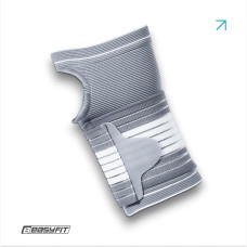 Бандаж на кисть руки EasyFit Flex с фиксирующим ремнем, Размер S, 3D-вязанный компрессионный материал, Серый