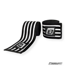 Бинт для приседаний EasyFit фиксатор коленного сустава (черно-белый)