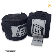 Бинты для бокса EasyFit Classic Wrap, длина 3 м, черные