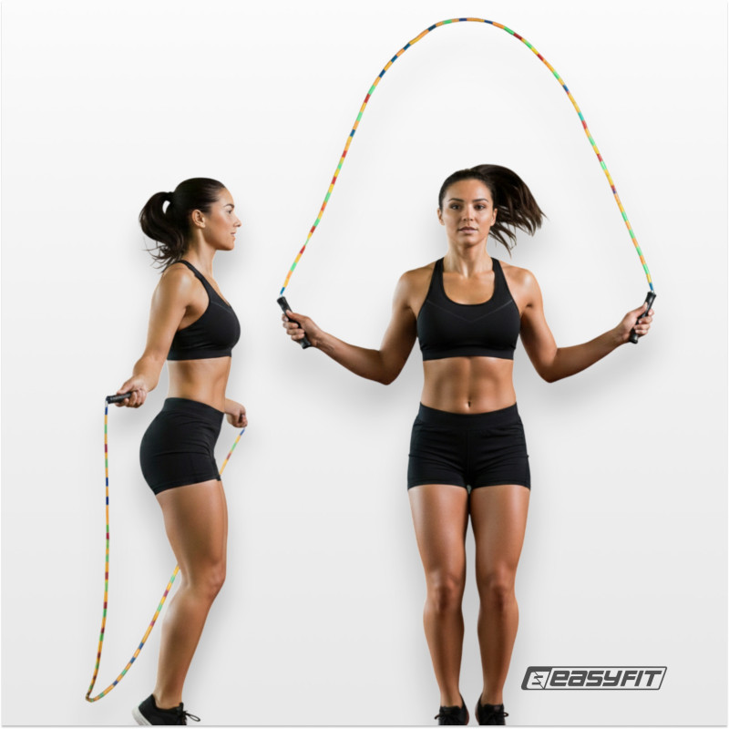 Бісерна скакалка EasyFit FreeRope, Довжина 2,7 м, Мультиколор, Для роуп-скіппінгу, фристайлу та функціональних тренувань