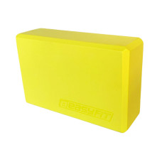 Блок для йоги EasyFit, Длина 23 см, Ширина 15,5 см, Пена EVA, Желтый