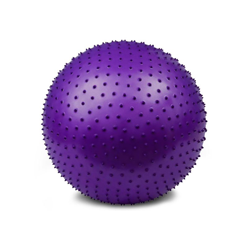Фитбол EasyFit с массажной поверхностью, ПВХ, диаметр 65см, максимальная нагрузка 120 кг, фиолетовый, для фитнеса, йоги, пилатеса, реабилитации и профилактики боли в спине