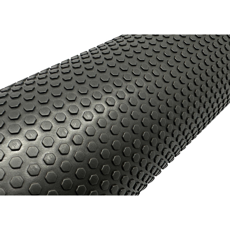 Масажний ролик (валик) EasyFit Foam Roller, довжина 45 см, діаметр 15 см, чорний, піна EVA з дрібною масажною поверхнею, для МФР, фітнесу, йоги та реабілітації
