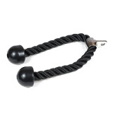 Канат EasyFit подвійний для трицепса, Довжина 68 см, Нейлон, Сталь, Чорний, Для тяги на блочному тренажері 