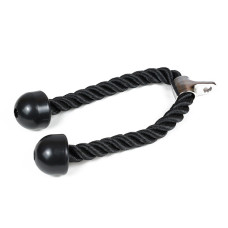 Канат EasyFit подвійний для трицепса, Довжина 68 см, Нейлон, Сталь, Чорний, Для тяги на блочному тренажері 