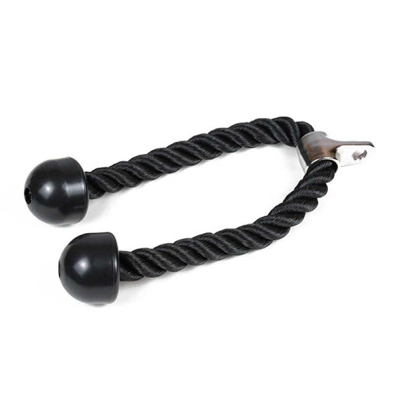 Канат EasyFit двойной для трицепса, Длина 68 см, Нейлон, Сталь, Чёрный, Для тяги на блочном тренажере 