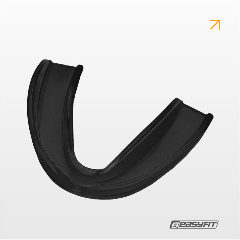 Капа боксерська EasyFit, Доросла (11+ років), Однощелепна, Посадка: термоформування (кип’ятіння + прикус), Чорний