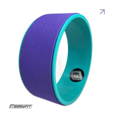 Колесо для йоги EasyFit TPE, Діаметр 33 см, Ширина 13 см, ПВХ, Фіолетово-м'ятне