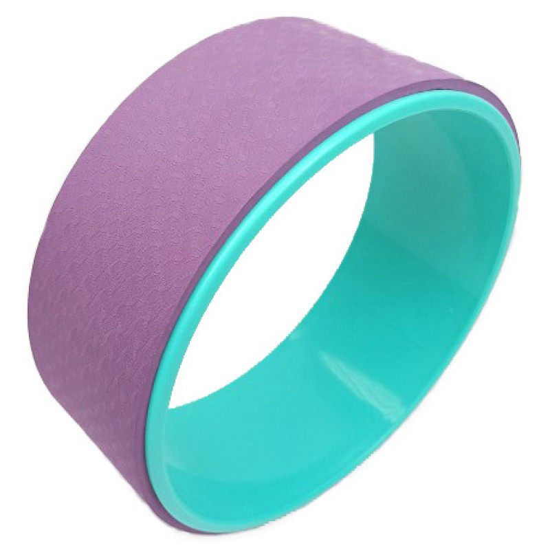 Колесо для йоги EasyFit TPE, Диаметр 33 см, Ширина 13 см, ПВХ, Фиолетово-мятное