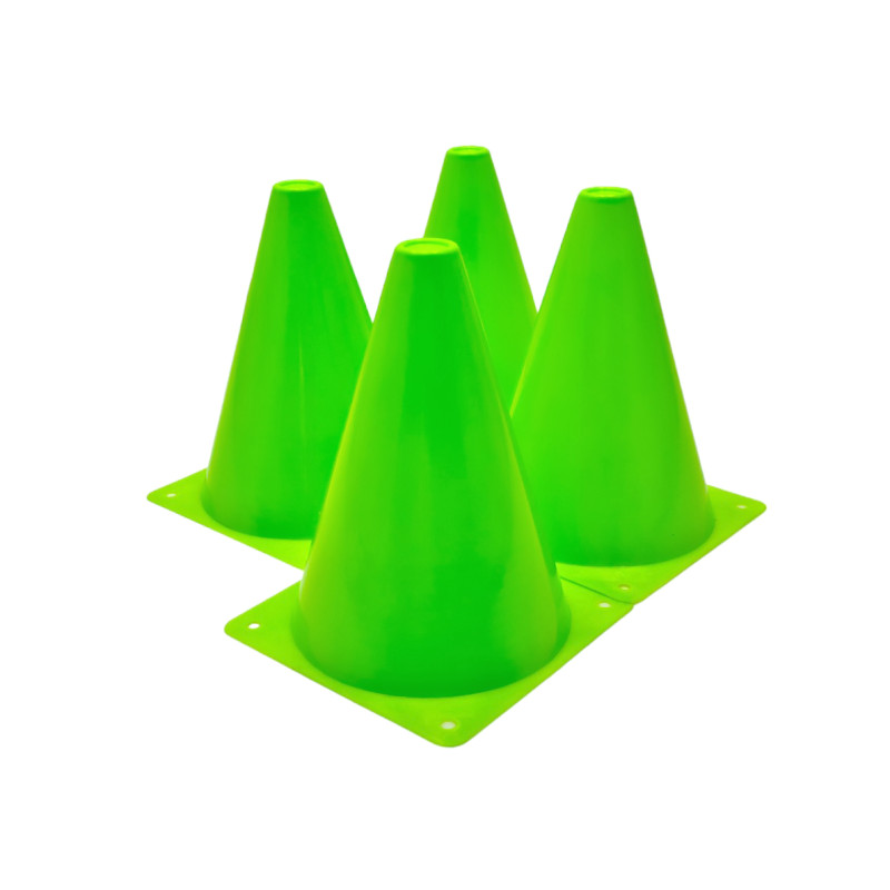 Конусы-фишки (набор 4 шт) EasyFit, Высота 17 см, ПВХ, Зеленый, Для разметки, тренировок и футбола 