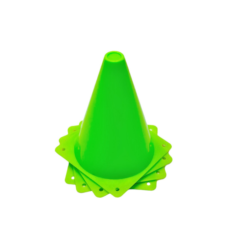 Конусы-фишки (набор 4 шт) EasyFit, Высота 17 см, ПВХ, Зеленый, Для разметки, тренировок и футбола 