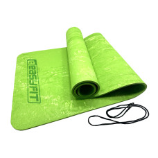 Premium Mat килимок EasyFit для фітнесу та пілатесу, 183x61 см, товщина 8 мм, PER, ECO-Friendly, салатовий