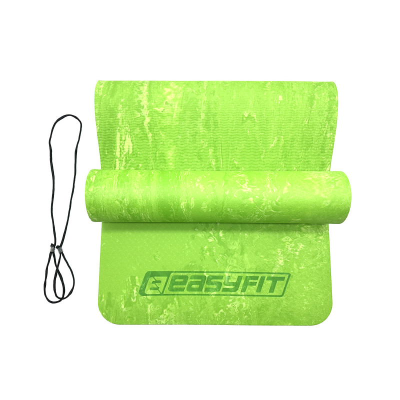 Premium Mat коврик EasyFit для фитнеса и пилатеса, 183x61 см, толщина 8 мм, PER, ECO-Friendly, салатовый