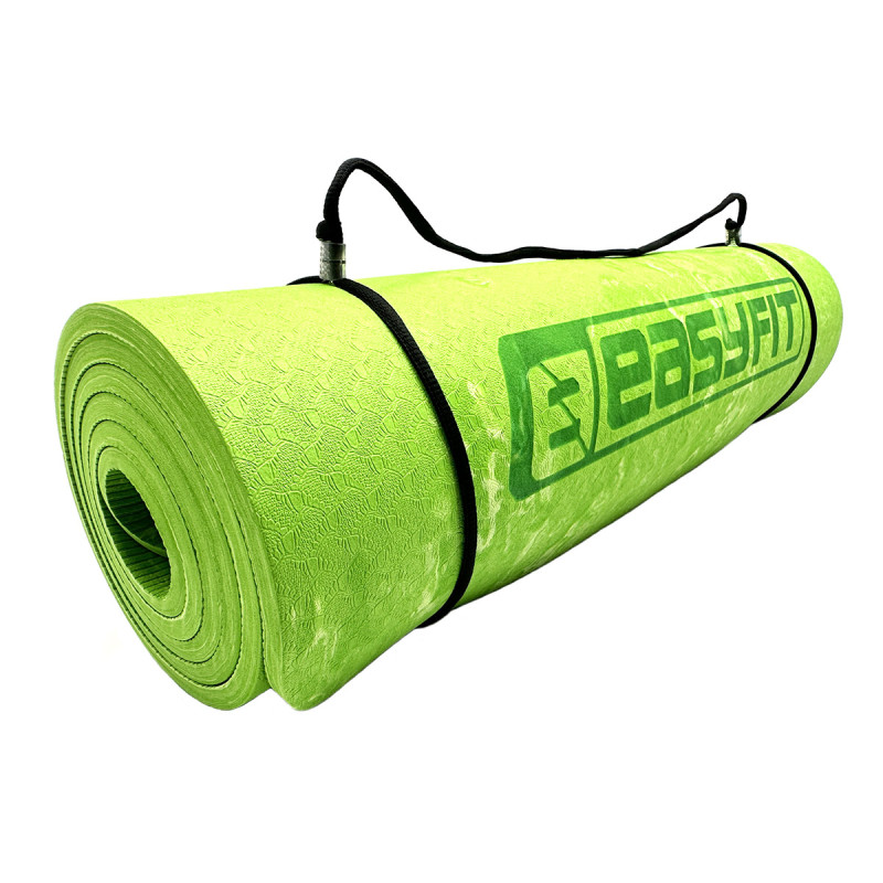 Premium Mat коврик EasyFit для фитнеса и пилатеса, 183x61 см, толщина 8 мм, PER, ECO-Friendly, салатовый
