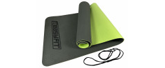 Двошаровий килимок EasyFit для пілатесу, фітнесу та йоги, 183x61 см, товщина 6 мм, TPE/TC, ECO-Friendly, чорно-зелений