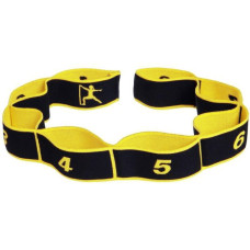 Эспандер ленточный EasyFit с петлями, длина 90 см, ширина 4 см, полиэстер и эластан, для реабилитации, фитнеса, йоги и пилатеса, черно-желтый