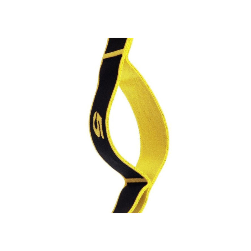 Эспандер ленточный EasyFit с петлями, длина 90 см, ширина 4 см, полиэстер и эластан, для реабилитации, фитнеса, йоги и пилатеса, черно-желтый