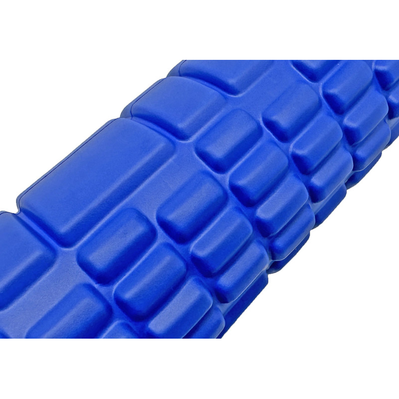 Массажный ролик (валик) EasyFit Grid Roller Mini, Длина 30 см, Диаметр 10 см, Пена EVA с массажной поверхностью 3D, для МФР, фитнеса, йоги и реабилитации, Синий