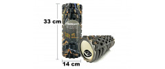 Масажний ролик (валик) EasyFit Grid Roller v.1.1 Multi, Довжина 33 см, Діаметр 14 см, Каркас із високоміцного пластику, Піна EVA з масажною поверхнею 3D, для МФР, фітнесу, йоги та реабілітації, Чорно-кольоровий