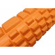 Массажный ролик (валик) EasyFit Grid Roller v.1.1, Длина 33 см, Диаметр 14 см, Каркас из высокопрочного пластика, Пена EVA с массажной поверхностью 3D, для МФР, фитнеса, йоги и реабилитации, Оранжевый