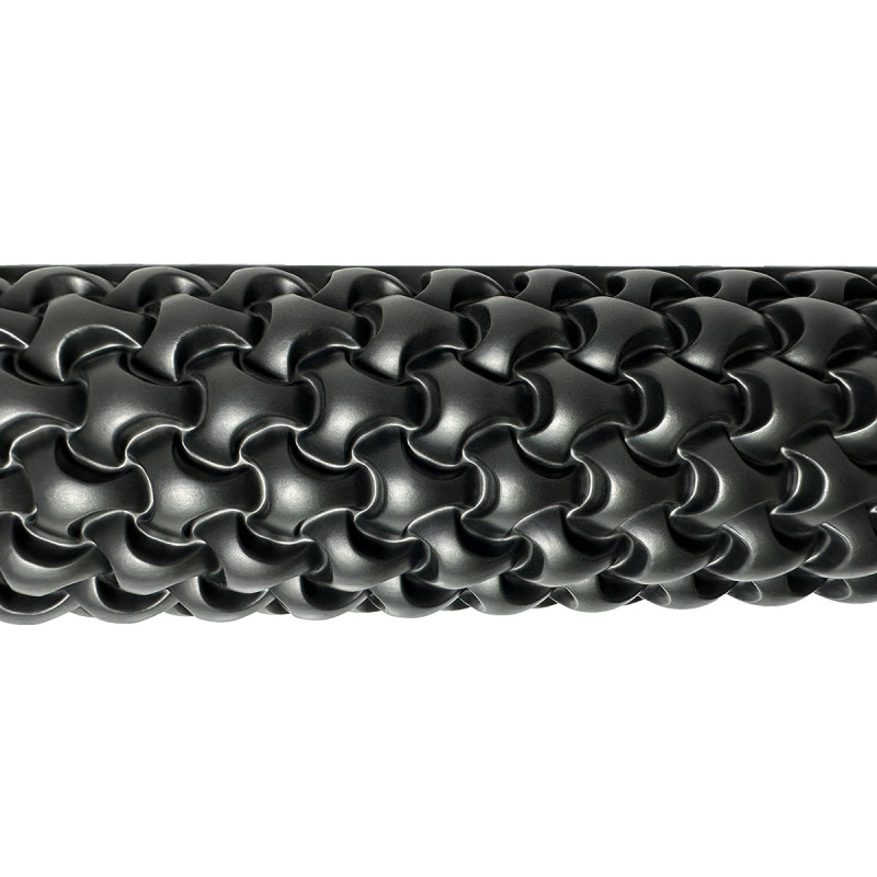 Массажный ролик (валик) EasyFit Plexus, длина 45 см, диаметр 12 см, черный, EVA-пена с массажной поверхностью 3D, для МФР, фитнеса, йоги и реабилитации