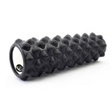 Масажний ролик (валик) EasyFit Grid Roller Extreme, Довжина 45 см, Діаметр 14 см, Піна EVA з масажною поверхнею 3D, для МФР, фітнесу, йоги та реабілітації, Чорний
