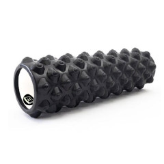 Массажный ролик (валик) EasyFit Grid Roller Extreme, Длина 45 см, Диаметр 14 см, Пена EVA с массажной поверхностью 3D, для МФР, фитнеса, йоги и реабилитации, Черный