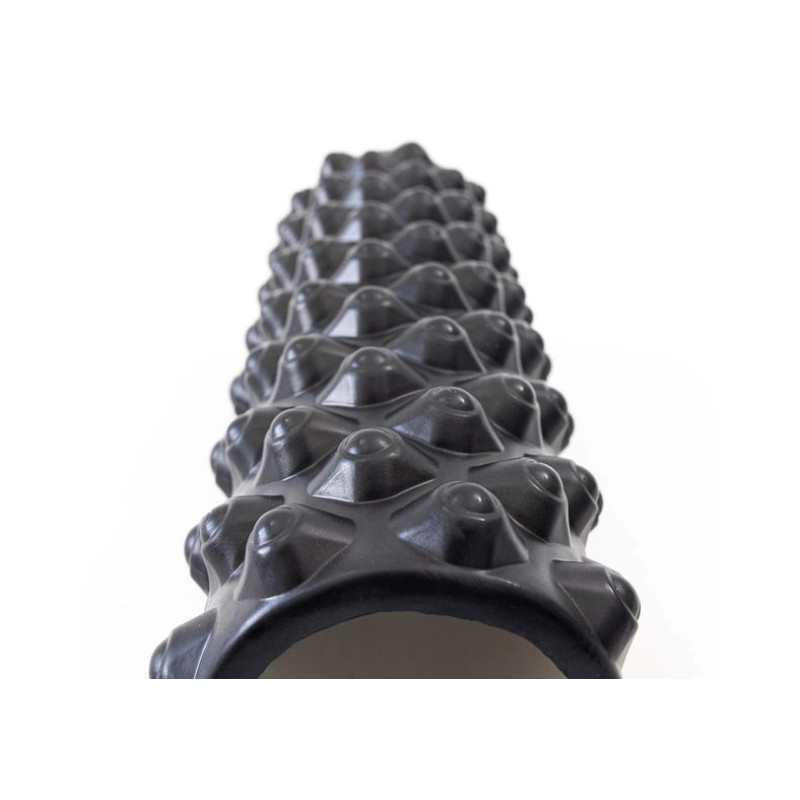 Масажний ролик (валик) EasyFit Grid Roller Extreme, Довжина 45 см, Діаметр 14 см, Піна EVA з масажною поверхнею 3D, для МФР, фітнесу, йоги та реабілітації, Чорний