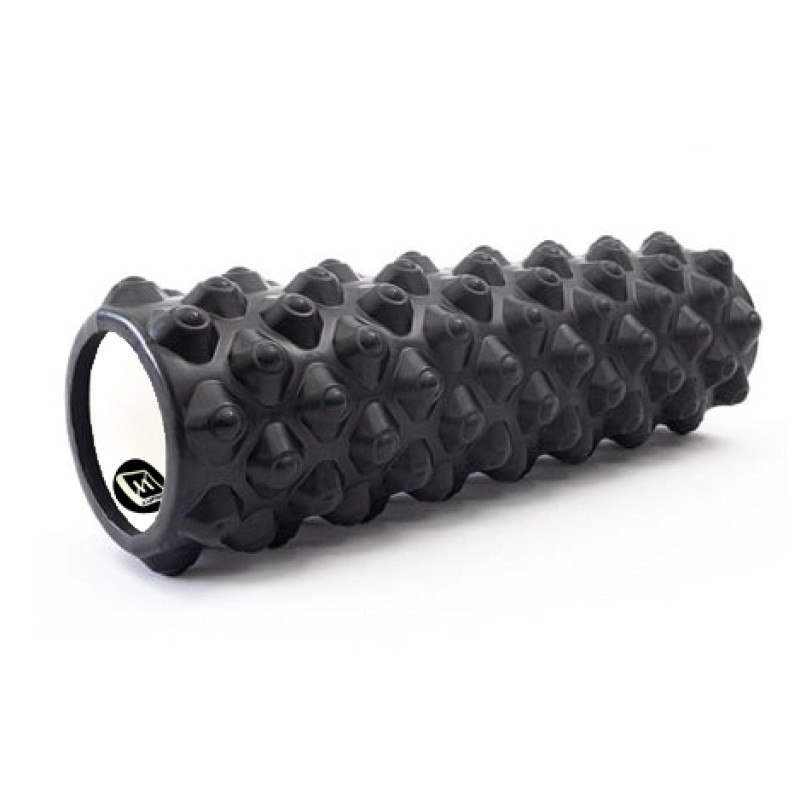 Масажний ролик (валик) EasyFit Grid Roller Extreme, Довжина 45 см, Діаметр 14 см, Піна EVA з масажною поверхнею 3D, для МФР, фітнесу, йоги та реабілітації, Чорний