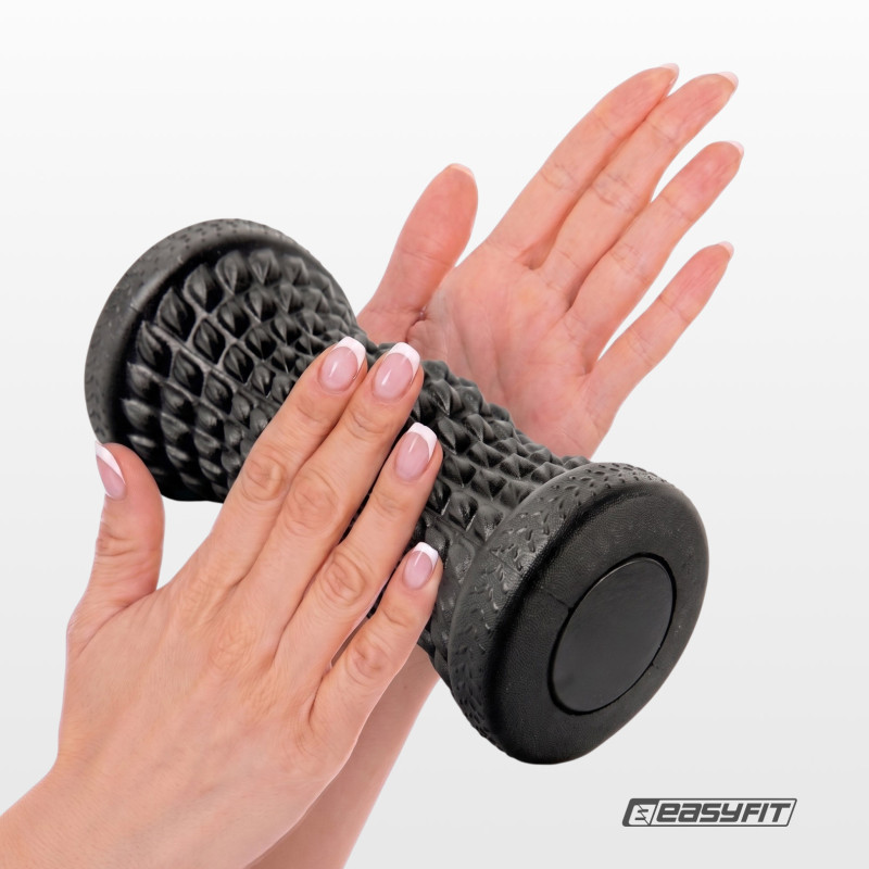 Массажный ролик EasyFit FootRoll для ног и рук, длина 16 см, черный