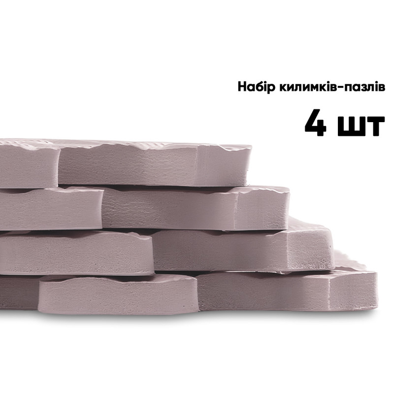 Татамі мат EasyFit SwallowTail (пазл ластівчин хвіст з бортиком), Розмір 120x120 см, Товщина 10 мм, EVA-піна, Бежевий