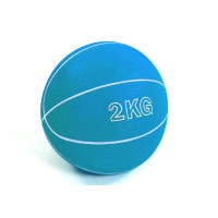 Медбол EasyFit RB  (медицинский мяч-слембол без отскока), Вес 2 кг, Диаметр 14 см, Резина, Синий