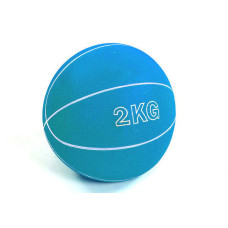 Медбол EasyFit RB  (медицинский мяч-слембол без отскока), Вес 2 кг, Диаметр 14 см, Резина, Синий