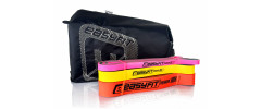 Двошарові гумки (еспандери) EasyFit Premium, набір 3 шт, опір 7-45 кг, довжина 200 см, товщина 4,5 мм, ширина: 1,3 см, 2,2 см, 3,2 см, латексна резина, рожевий, жовтий, помаранчевий, для силових тренувань, підтягувань і реабілітації