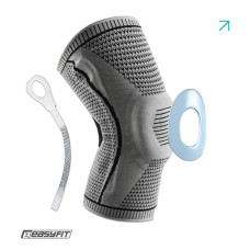 Бандаж (наколенник) ортопедический для коленного сустава с ребрами жесткости и силиконовой вставкой (серый). Размер M