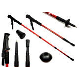 Палка для скандинавской ходьбы EasyFit Energia (1 палка), Длина 64-135 см, Алюминий, Резина, Красный, Для асфальта, песка, снега и других типов покрытия