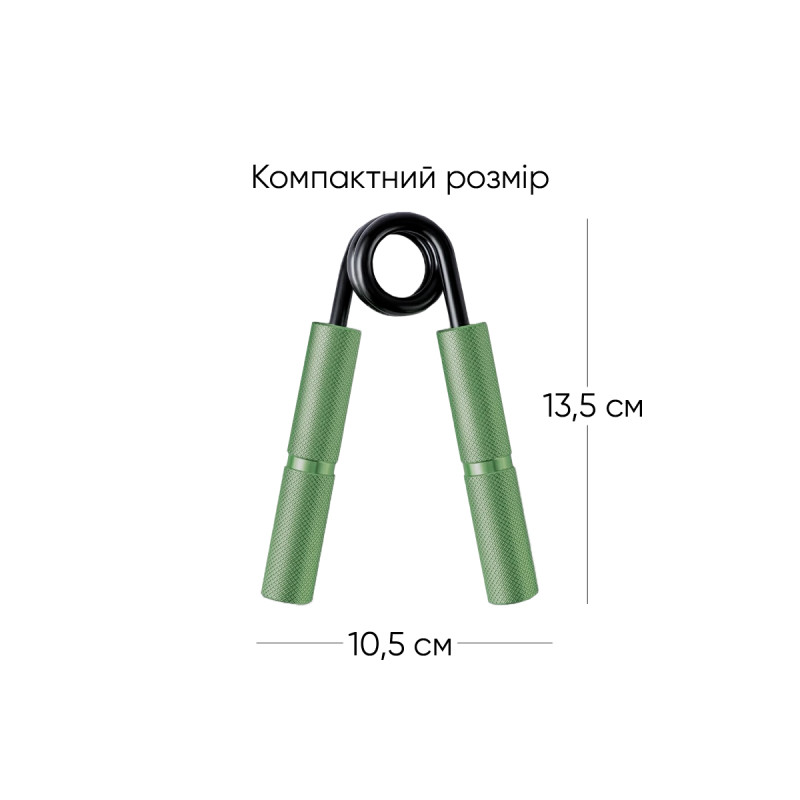 Кистевой эспандер EasyFit Hand Grip PRO 91 кг (200 lb), 13,5 см х 10,5 см, металлический корпус, улучшенное сцепление – для тренировки силы рук, зеленый