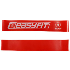 Резиновое кольцо (эспандер) EasyFit №4 Heavy, Сопротивление 15 кг, Латекс, Длина 60 см, Ширина 5 см, Толщина 1 мм, Красный, Для занятий фитнесом, йогой, пилатесом и кросфитом