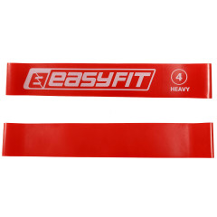 Фитнес-резинка для ног EasyFit №4 Heavy, Сопротивление 15 кг, Латекс, Длина 60 см, Ширина 5 см, Толщина 1 мм, Красный